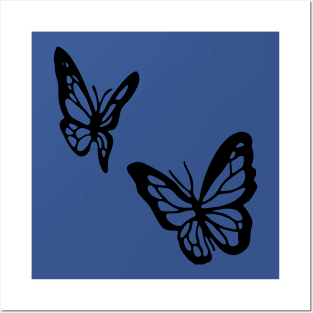 black and white butterfly 2 Posters and Art